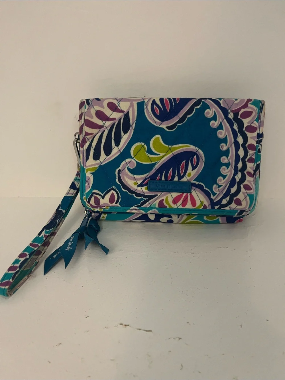 Vera Bradley Waikiki Paisley Go Ahead Convertible Crossbody Shoulder Bag Logo